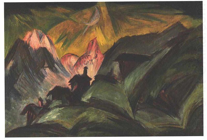 Stafelalp at moon light, Ernst Ludwig Kirchner